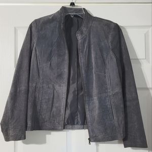 (r)elativity Genuine Leather Bomber/Moto Jacket